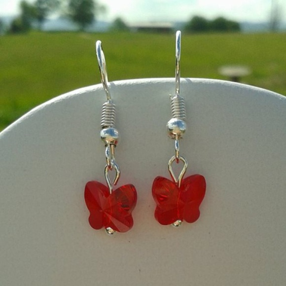 Swarovski Butterfly Earrings - Picture 1 of 2